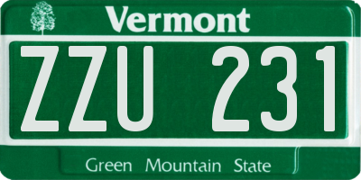 VT license plate ZZU231