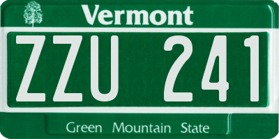 VT license plate ZZU241