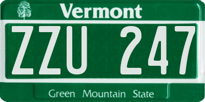 VT license plate ZZU247