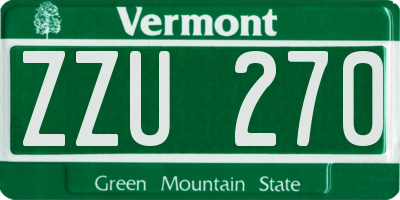 VT license plate ZZU270