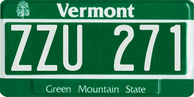 VT license plate ZZU271