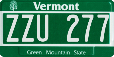 VT license plate ZZU277