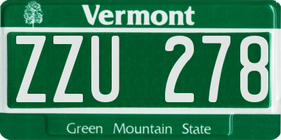 VT license plate ZZU278