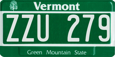 VT license plate ZZU279