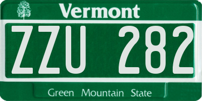 VT license plate ZZU282