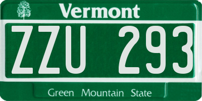 VT license plate ZZU293