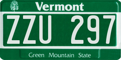 VT license plate ZZU297