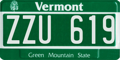 VT license plate ZZU619