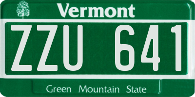 VT license plate ZZU641