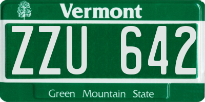 VT license plate ZZU642