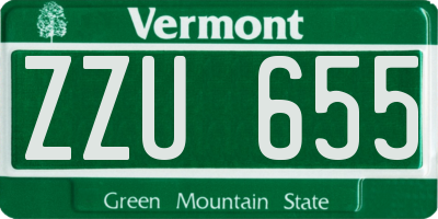 VT license plate ZZU655