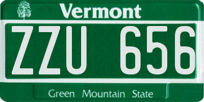 VT license plate ZZU656