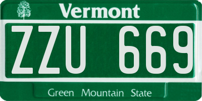 VT license plate ZZU669