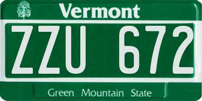 VT license plate ZZU672