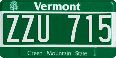 VT license plate ZZU715