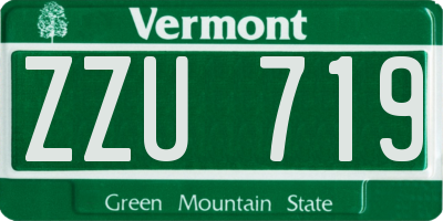 VT license plate ZZU719