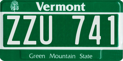 VT license plate ZZU741