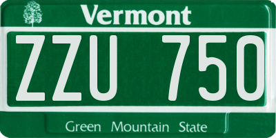 VT license plate ZZU750