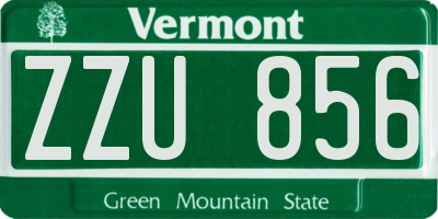 VT license plate ZZU856