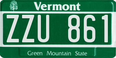 VT license plate ZZU861