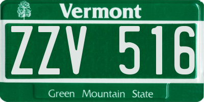 VT license plate ZZV516