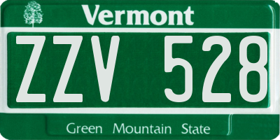 VT license plate ZZV528
