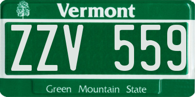 VT license plate ZZV559