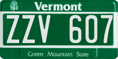 VT license plate ZZV607