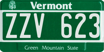 VT license plate ZZV623