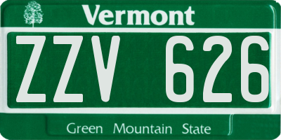VT license plate ZZV626