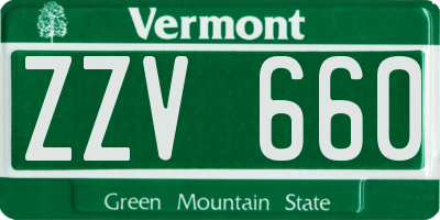 VT license plate ZZV660