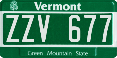 VT license plate ZZV677