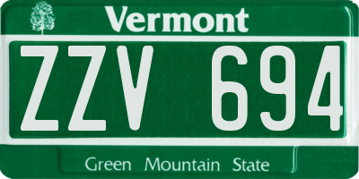 VT license plate ZZV694