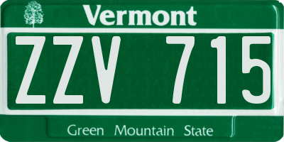 VT license plate ZZV715