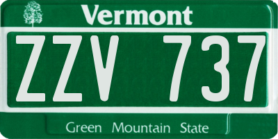 VT license plate ZZV737