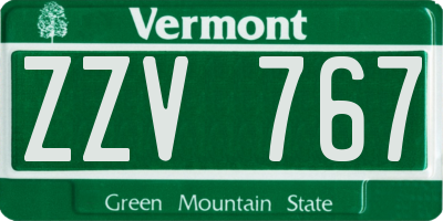 VT license plate ZZV767