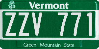 VT license plate ZZV771
