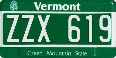 VT license plate ZZX619