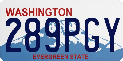 WA license plate 289PGY