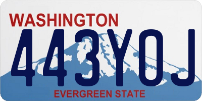 WA license plate 443YOJ