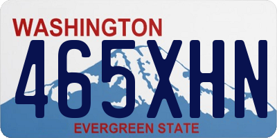 WA license plate 465XHN
