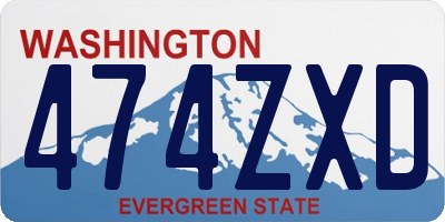 WA license plate 474ZXD