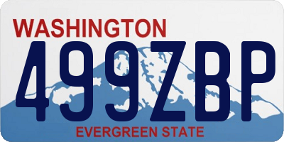 WA license plate 499ZBP