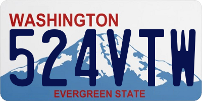 WA license plate 524VTW
