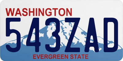 WA license plate 543ZAD
