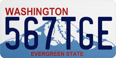 WA license plate 567TGE