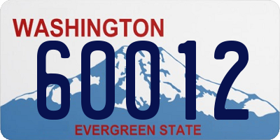 WA license plate 60012