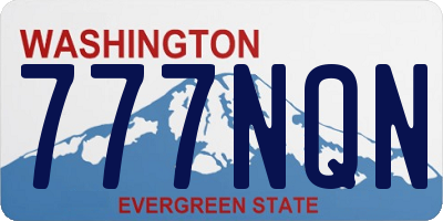 WA license plate 777NQN