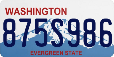 WA license plate 875S986