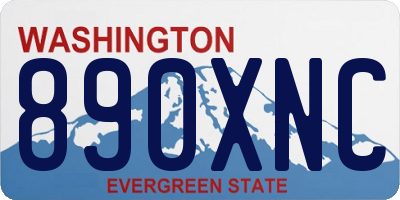 WA license plate 890XNC